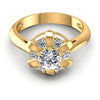 Round Diamonds 0.55CT Halo Ring in 14KT Yellow Gold