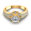 Princess and Round Diamonds 0.70CT Engagement Ring in 14KT Yellow Gold
