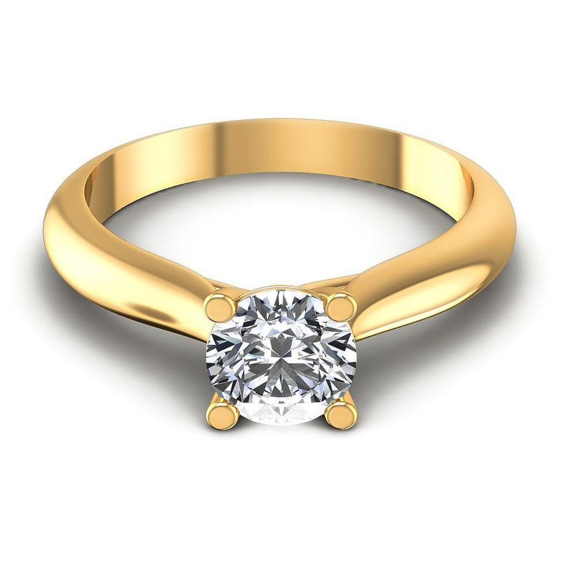 Round Diamonds 0.35CT Solitaire Ring in 14KT Yellow Gold