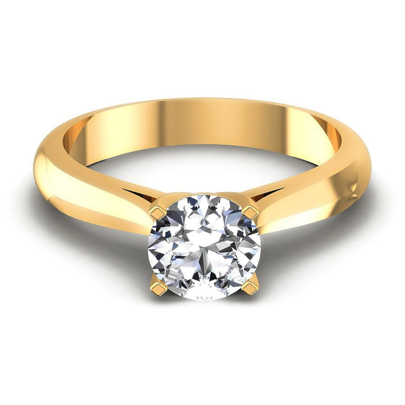 Round Diamonds 0.35CT Solitaire Ring in 14KT Yellow Gold