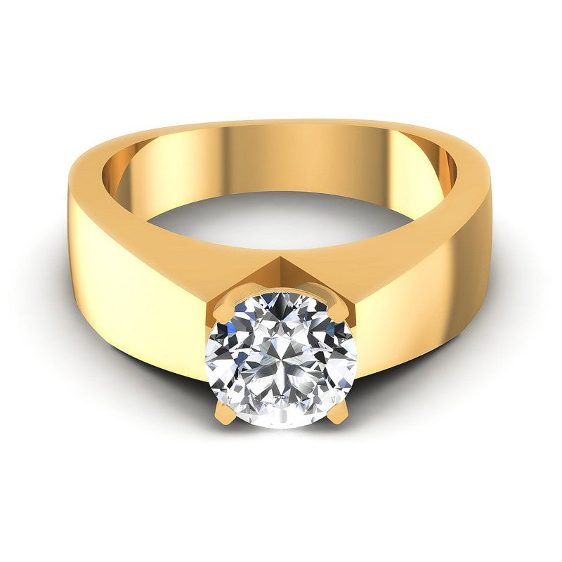 Round Diamonds 0.35CT Solitaire Ring in 14KT Yellow Gold