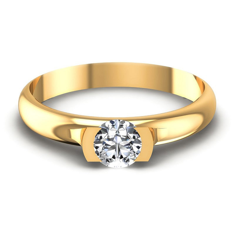 Round Diamonds 0.35CT Solitaire Ring in 14KT Yellow Gold