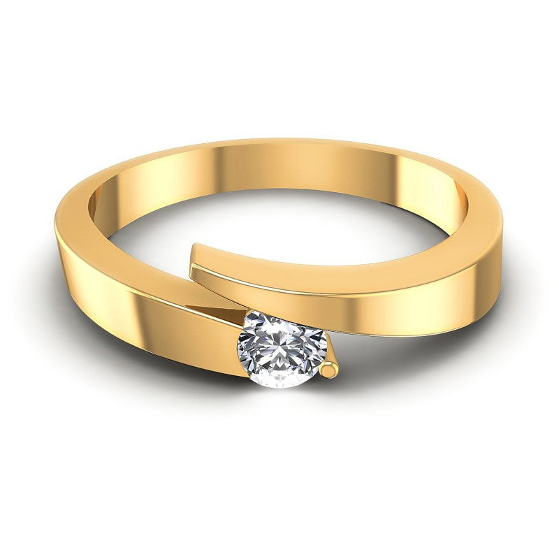 Round Diamonds 0.35CT Solitaire Ring in 14KT Yellow Gold