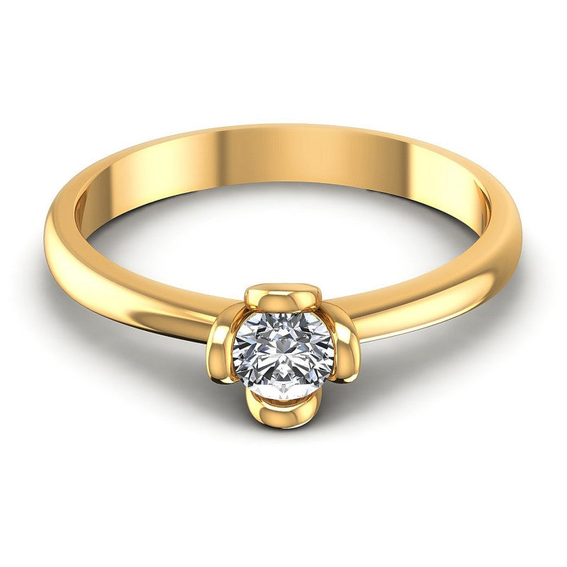Round Diamonds 0.25CT Solitaire Ring in 14KT Yellow Gold