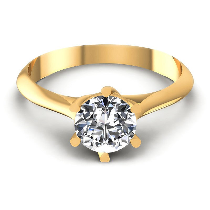 Round Diamonds 0.35CT Solitaire Ring in 14KT Yellow Gold