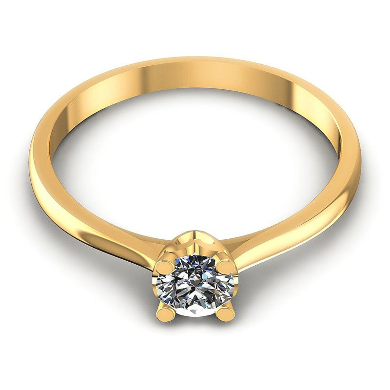Round Cut Diamonds Solitaire Ring in 14KT Yellow Gold