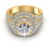 Round Cut Diamonds Halo Ring in 14KT Yellow Gold
