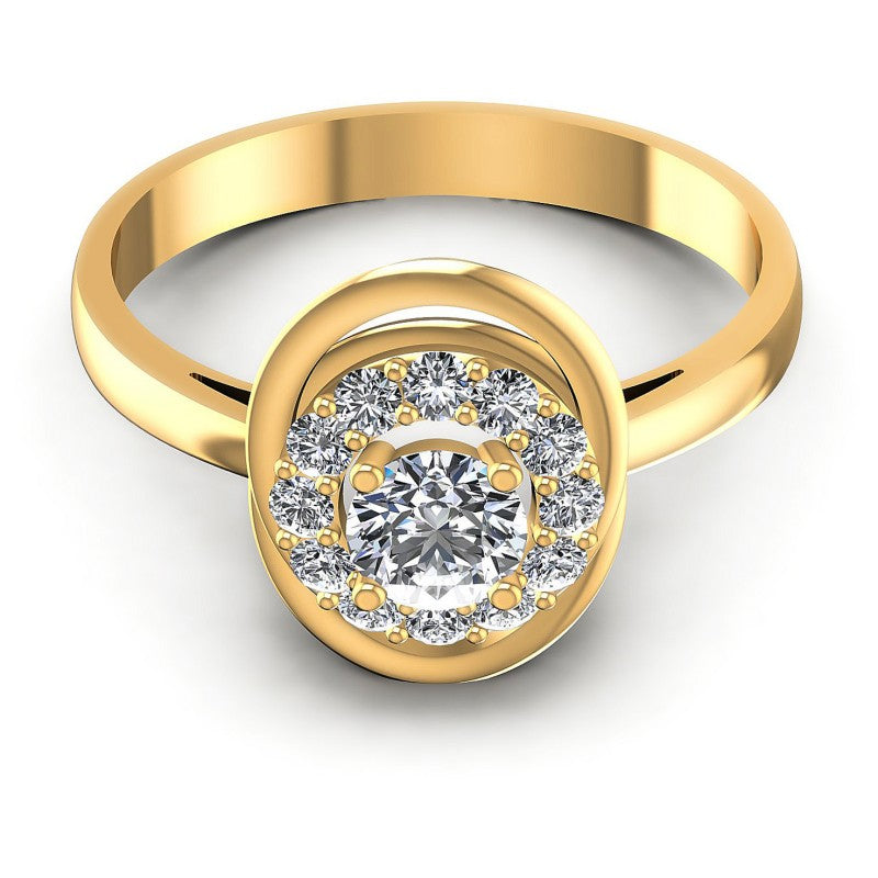 Round Cut Diamonds Halo Ring in 14KT Yellow Gold