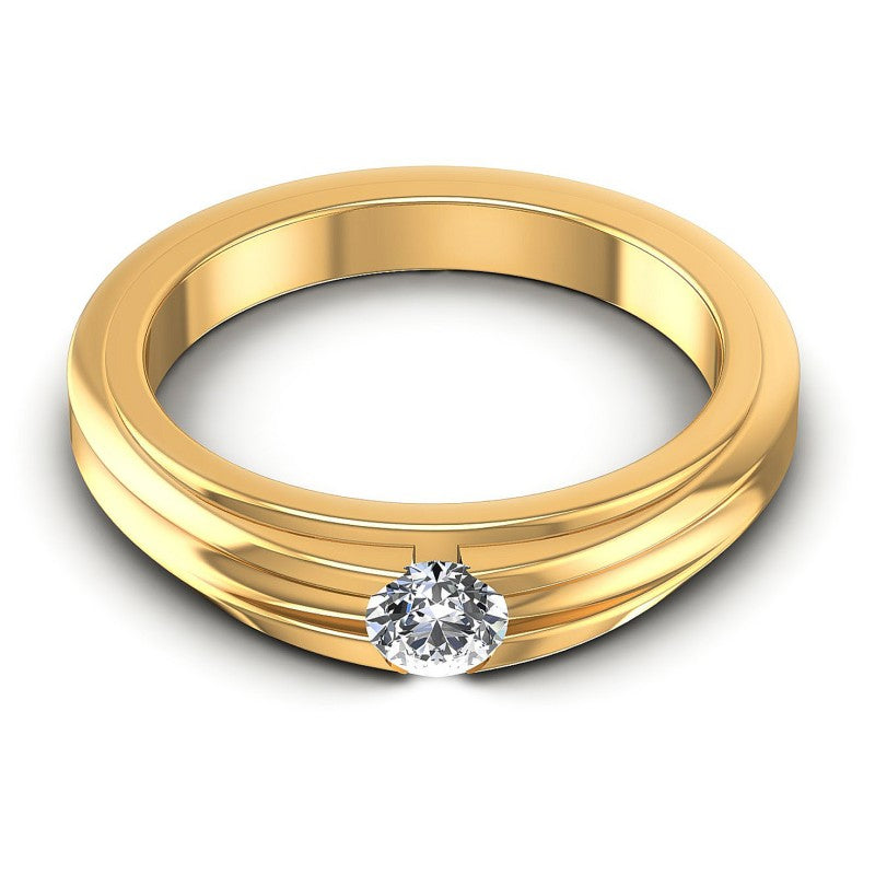 Round Cut Diamonds Solitaire Ring in 14KT Yellow Gold