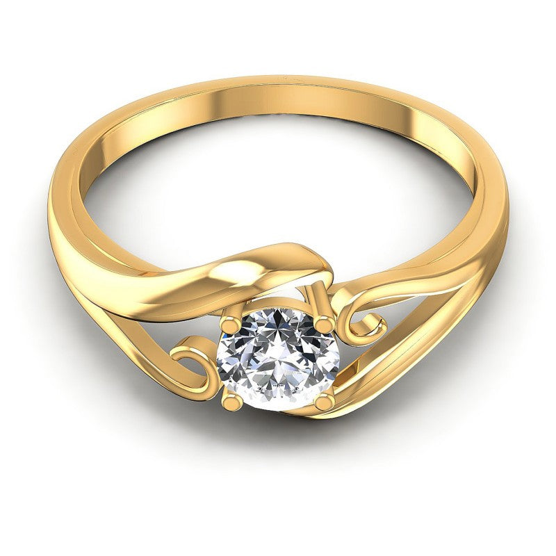 Round Cut Diamonds Solitaire Ring in 14KT Yellow Gold
