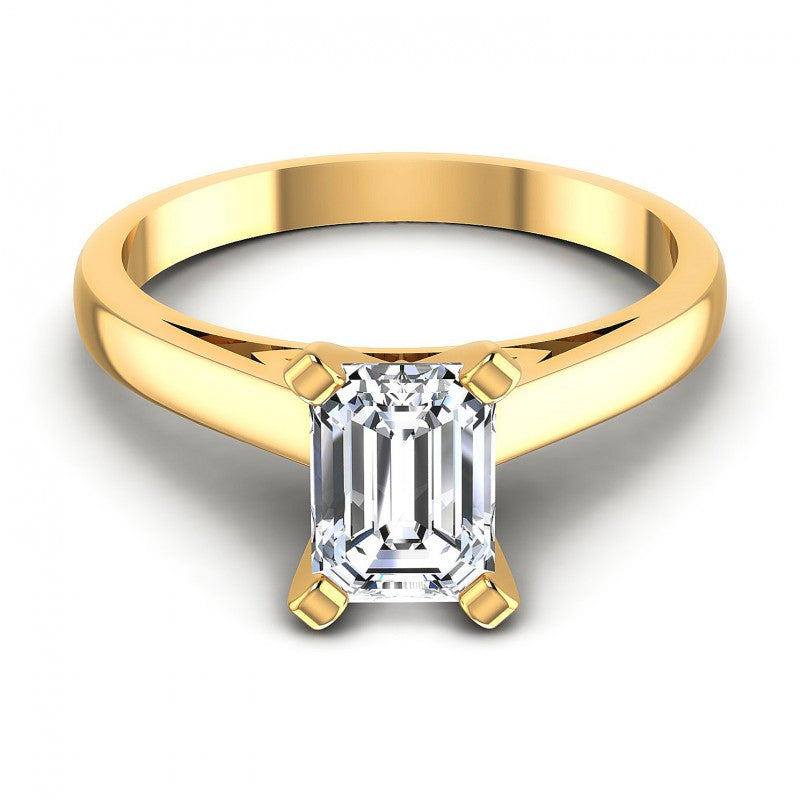 Round Cut Diamonds Solitaire Ring in 14KT Yellow Gold