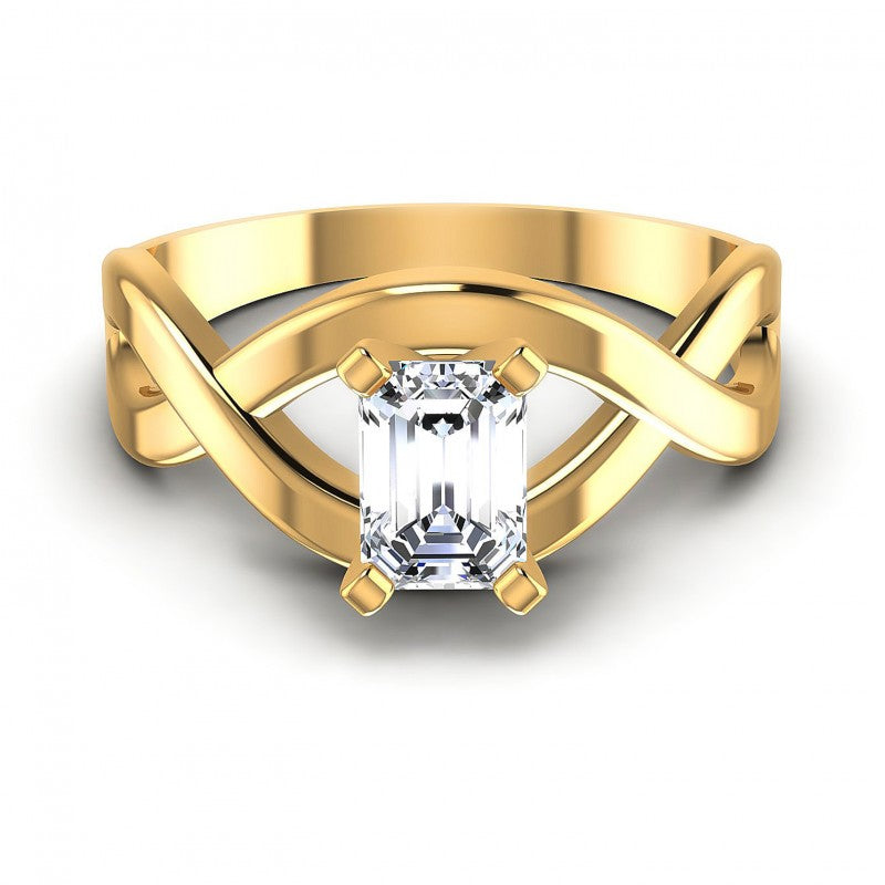 Round Cut Diamonds Solitaire Ring in 14KT Yellow Gold