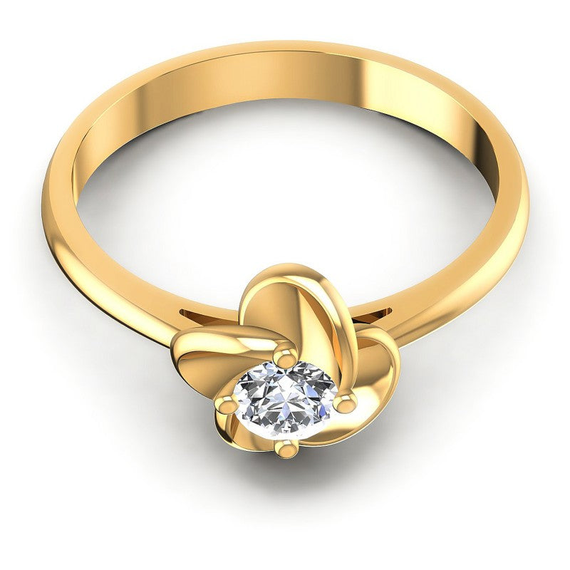 Round Cut Diamonds Solitaire Ring in 14KT Yellow Gold