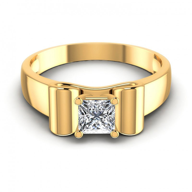 Round Cut Diamonds Solitaire Ring in 14KT Yellow Gold