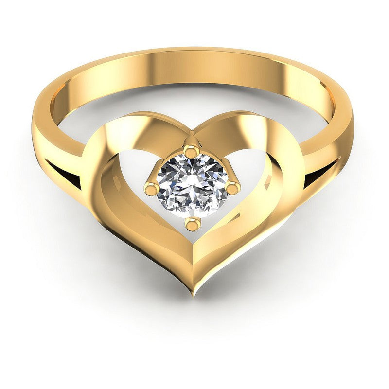 Round Cut Diamonds Solitaire Ring in 14KT Yellow Gold