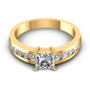 Princess And Round Cut Diamonds Engagement Ring in 14KT Yellow Gold