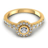 Round Diamonds 0.80CT Halo Ring in 14KT Yellow Gold