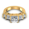 Princess Cut Diamonds Antique Ring in 14KT Yellow Gold