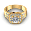 Round Cut Diamonds Halo Ring in 14KT Yellow Gold