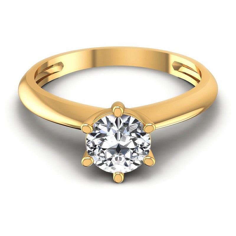 Round Diamonds 0.35CT Solitaire Ring in 14KT Yellow Gold