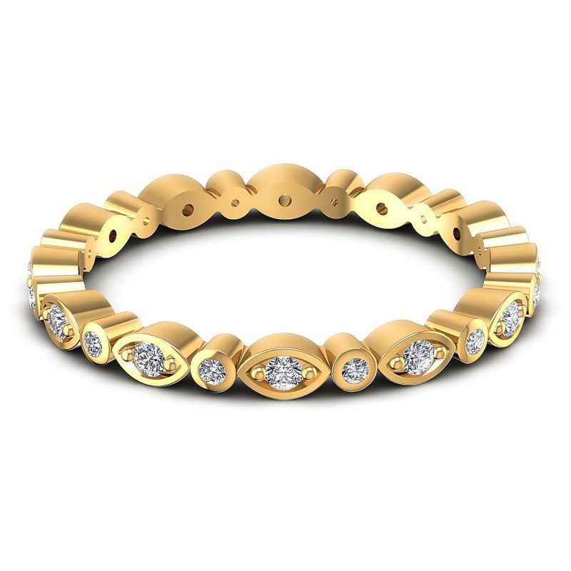 Round Cut Diamonds Eternity Ring in 14KT Yellow Gold