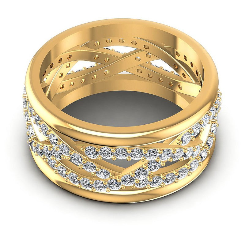 Round Cut Diamonds Eternity Ring in 14KT Yellow Gold