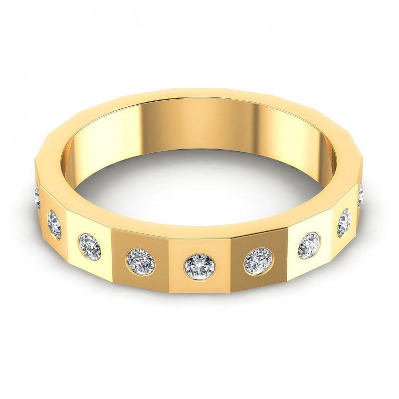 Round Cut Diamonds Eternity Ring in 14KT Yellow Gold