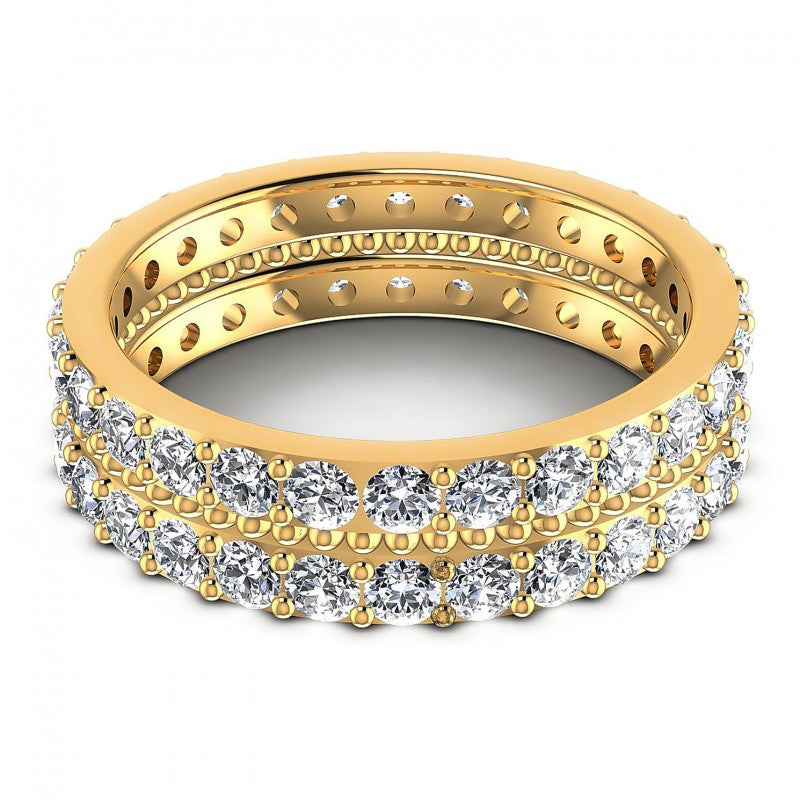 Round Cut Diamonds Eternity Ring in 14KT Yellow Gold