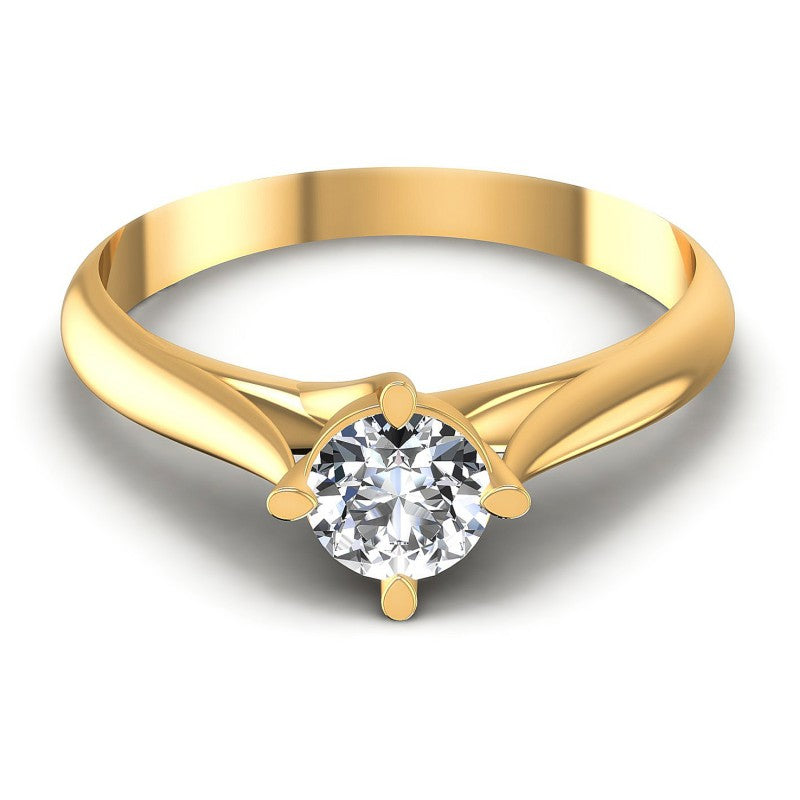 Round Diamonds 0.35CT Solitaire Ring in 14KT Yellow Gold