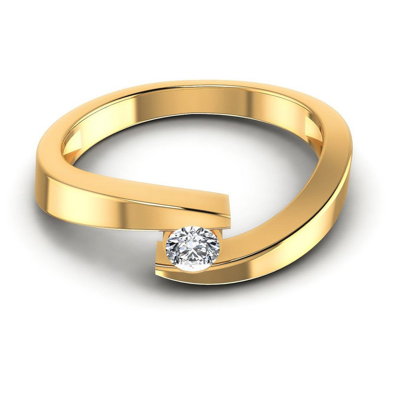 Round Cut Diamonds Mens Ring in 14KT Yellow Gold