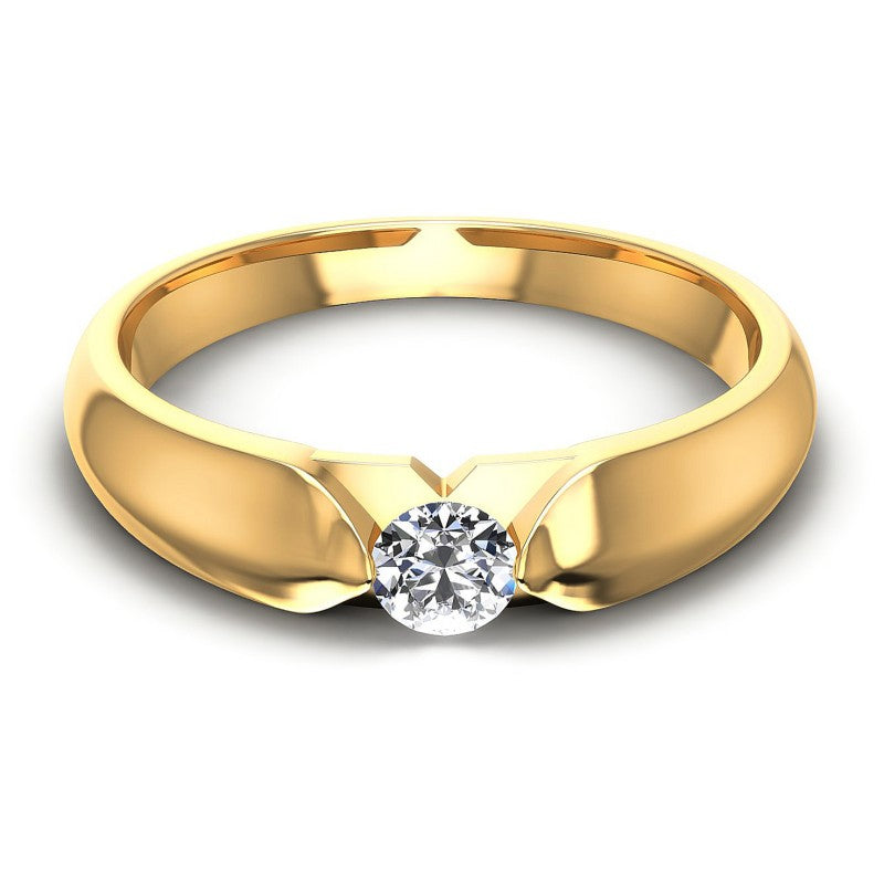 Round Cut Diamonds Mens Ring in 14KT Yellow Gold