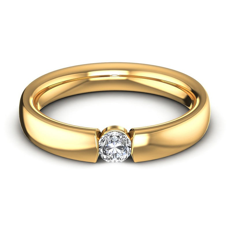 Round Cut Diamonds Mens Ring in 14KT Yellow Gold