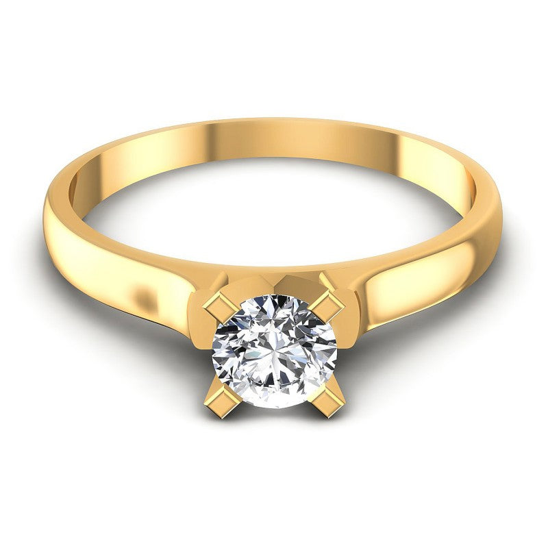 Round Diamonds 0.35CT Solitaire Ring in 14KT Yellow Gold