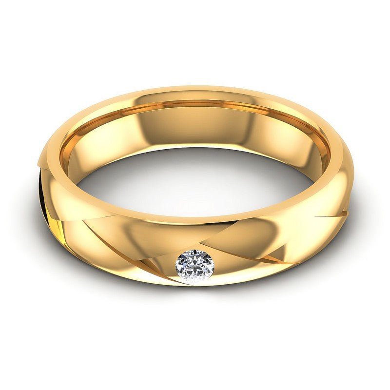 Round Cut Diamonds Mens Ring in 14KT Yellow Gold