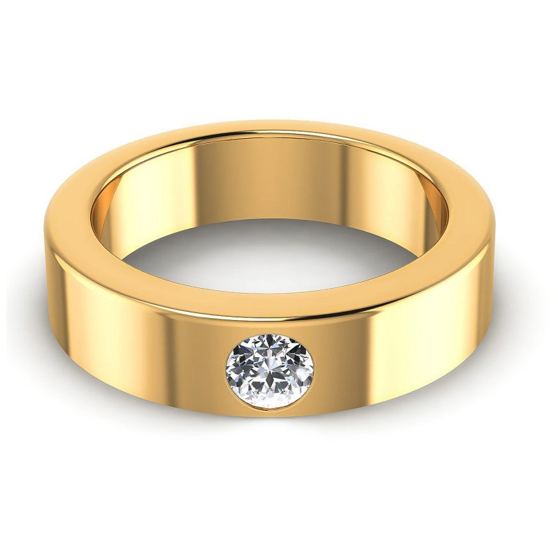 Round Cut Diamonds Mens Ring in 14KT Yellow Gold