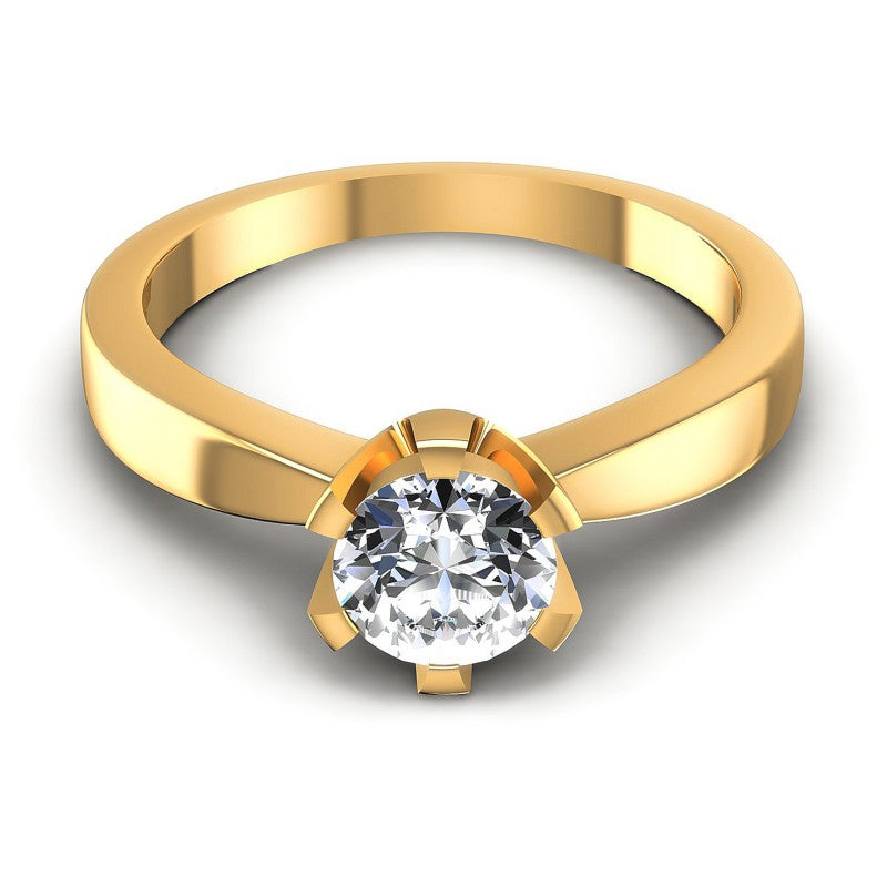 Round Diamonds 0.35CT Solitaire Ring in 14KT Yellow Gold
