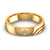 Triangle Cut Diamonds Mens Ring in 14KT Yellow Gold