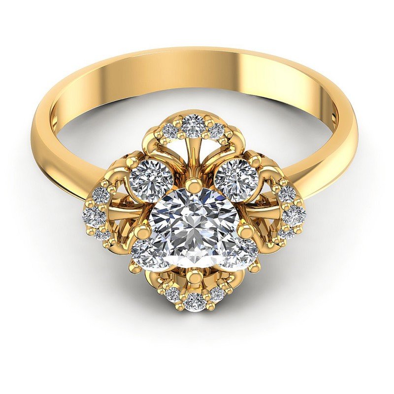 Round Diamonds 0.70CT Fashion Ring in 14KT Yellow Gold