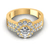 Princess and Round Diamonds 1.40CT Halo Ring in 14KT Yellow Gold