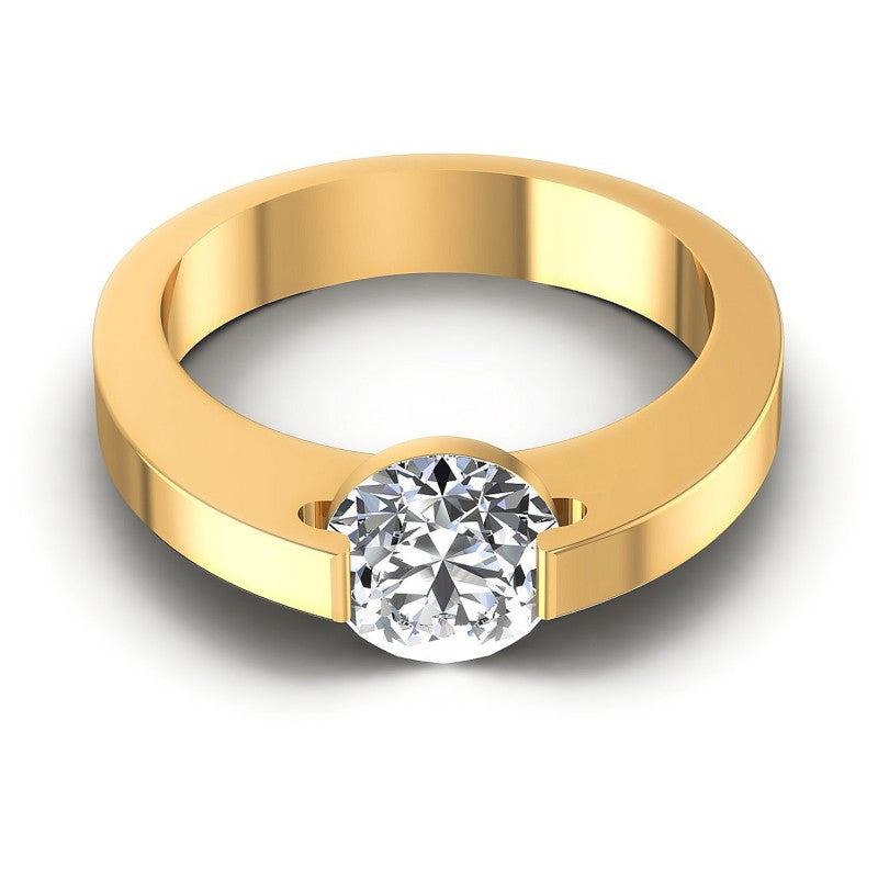Round Diamonds 0.35CT Solitaire Ring in 14KT Yellow Gold