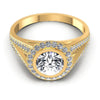 Round Diamonds 0.80CT Halo Ring in 14KT Yellow Gold