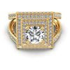 Round Diamonds 1.65CT Halo Ring in 14KT Yellow Gold