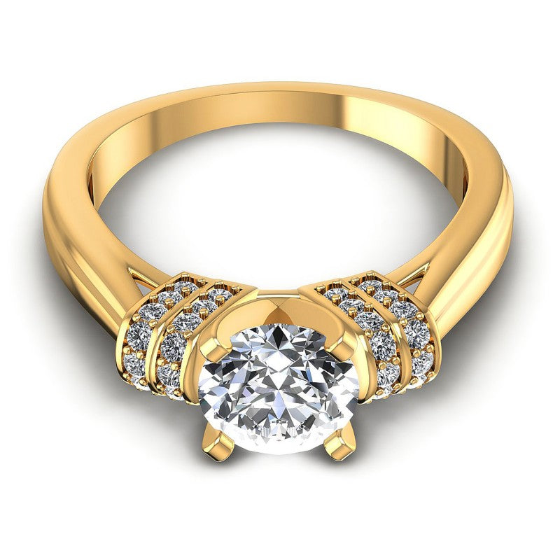 Round Diamonds 0.65CT Engagement Ring in 14KT Yellow Gold