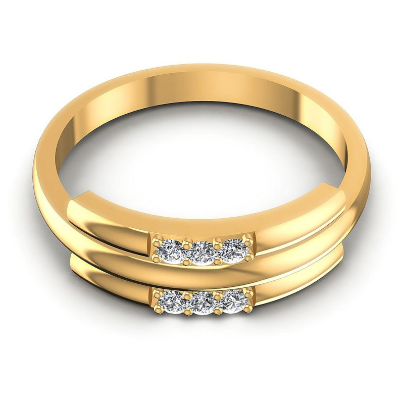 Round Diamonds 0.15CT Diamonds Wedding Band in 14KT Yellow Gold