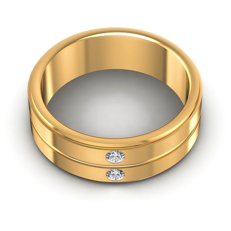 Round Diamonds 0.10CT Diamonds Wedding Band in 14KT Yellow Gold
