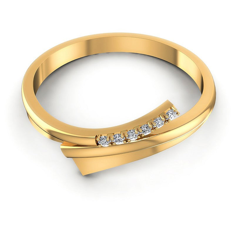 Round Diamonds 0.10CT Diamonds Wedding Band in 14KT Yellow Gold