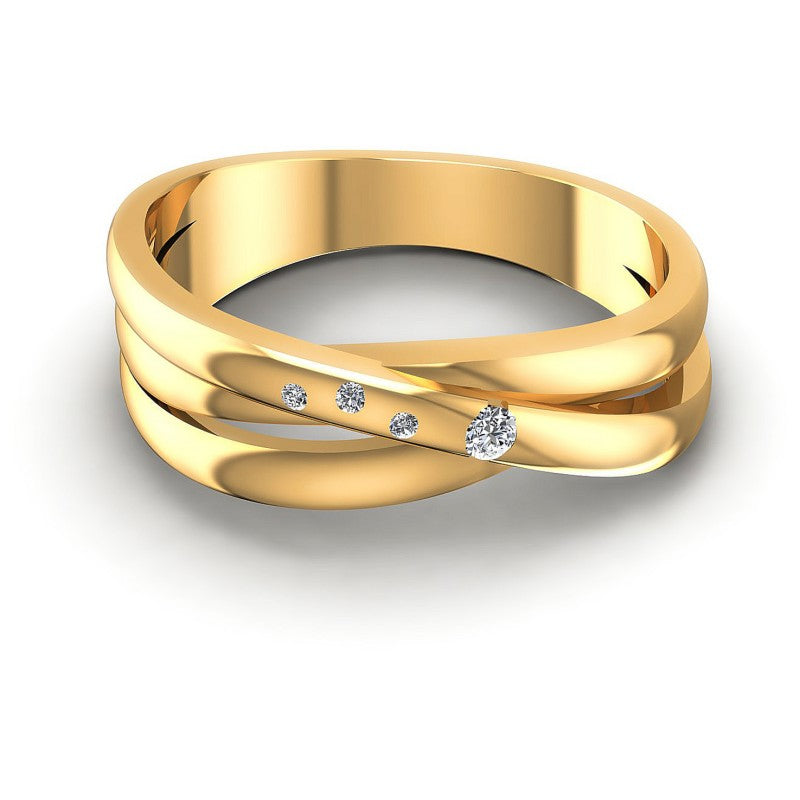 Round Diamonds 0.10CT Diamonds Wedding Band in 14KT Yellow Gold