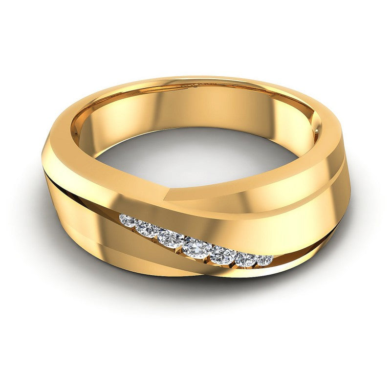 Round Diamonds 0.20CT Diamonds Wedding Band in 14KT Yellow Gold