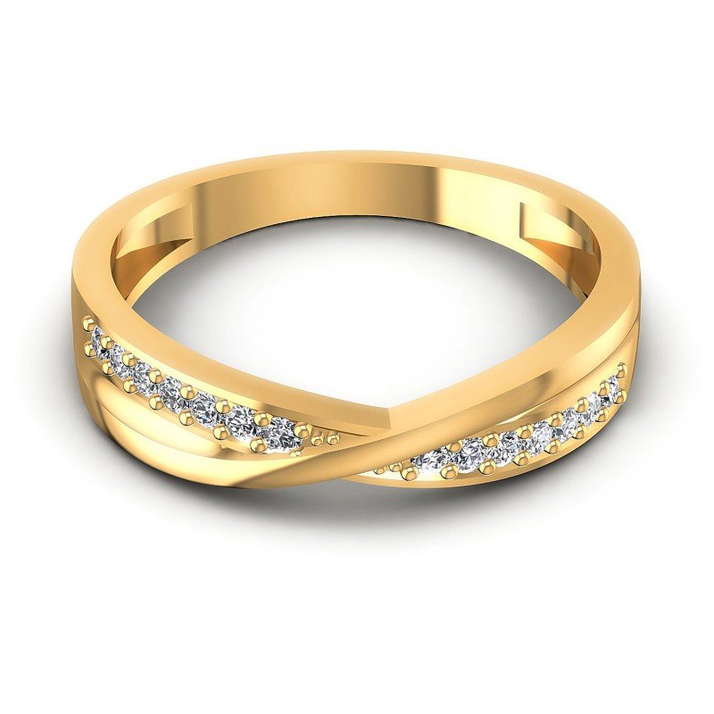 Round Diamonds 0.15CT Diamonds Wedding Band in 14KT Yellow Gold