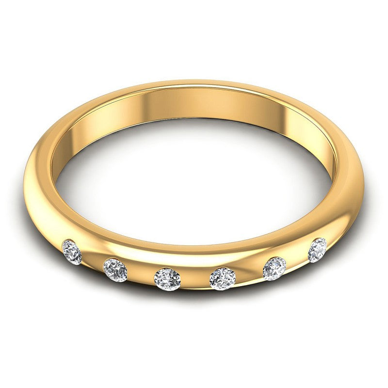 Round Diamonds 0.10CT Diamonds Wedding Band in 14KT Yellow Gold